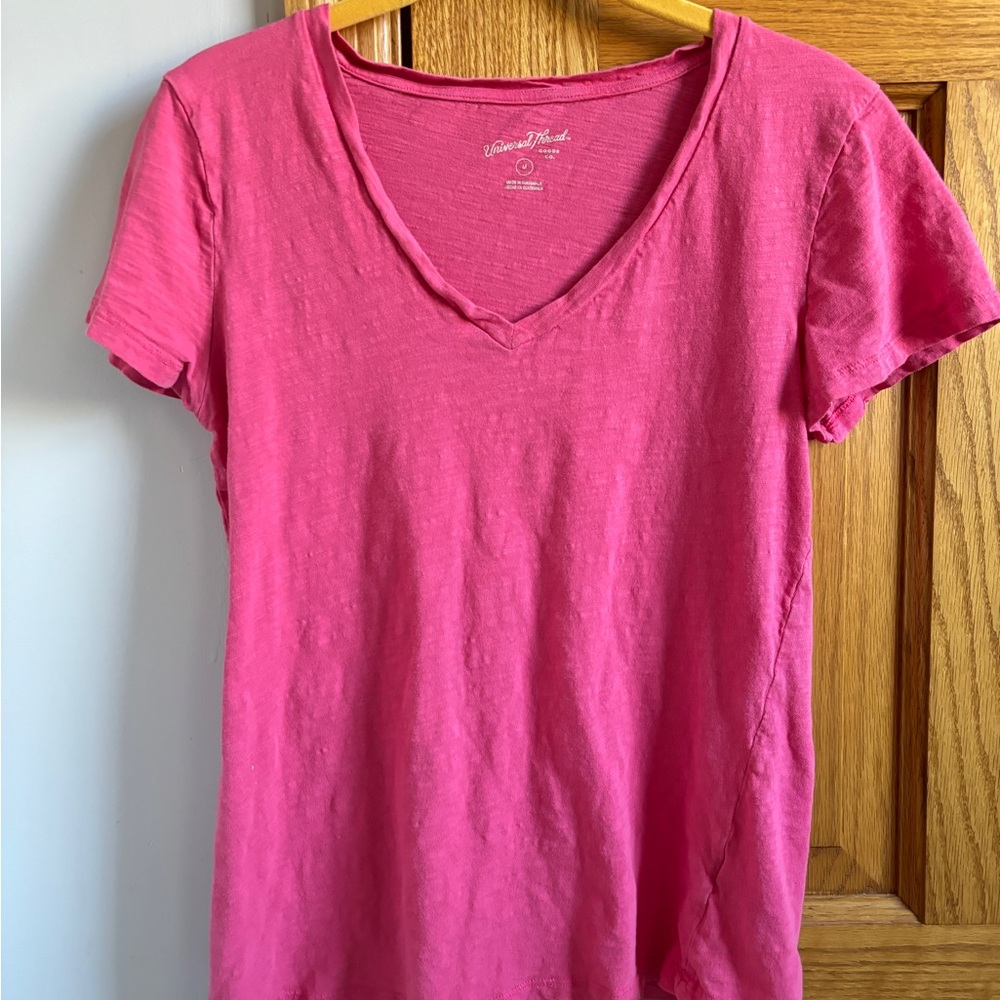 Pink V-Neck T-Shirt
